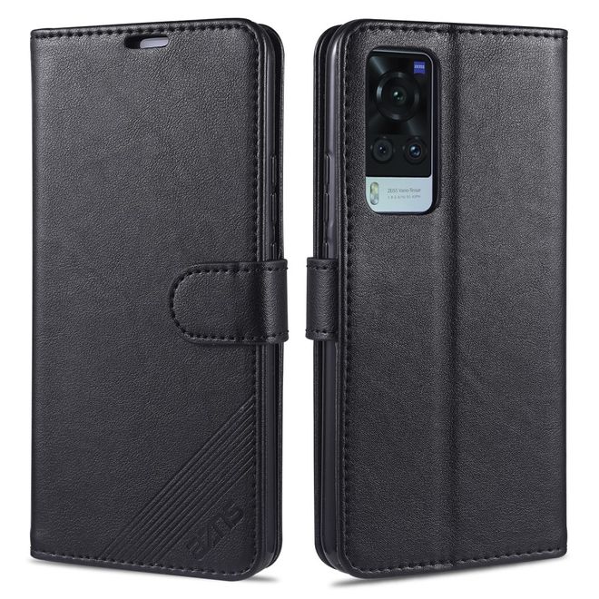 Vivo X60 5G / X60 Pro 5G Handy Hülle - Leder Bookcover - schwarz