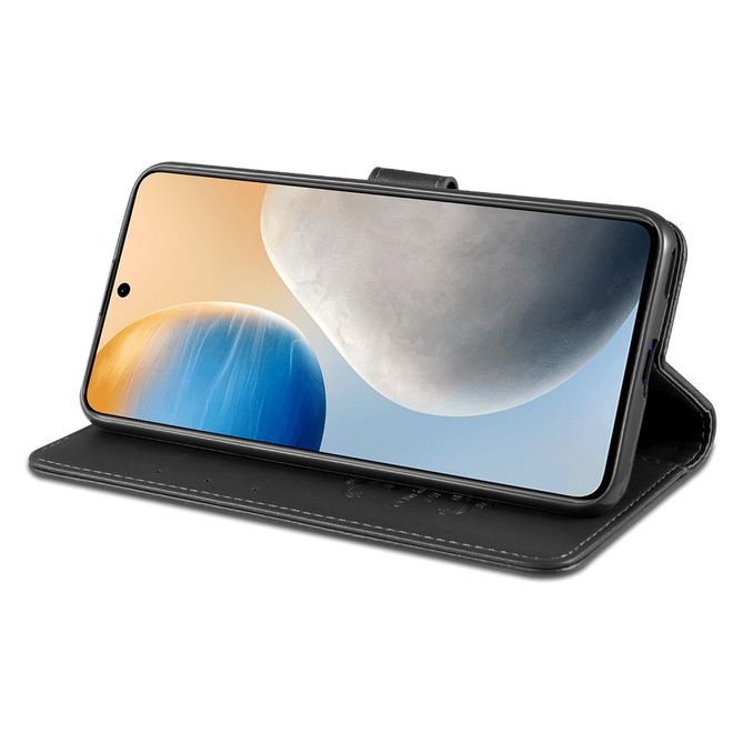Vivo X60 5G / X60 Pro 5G Handy Hülle - Leder Bookcover - schwarz