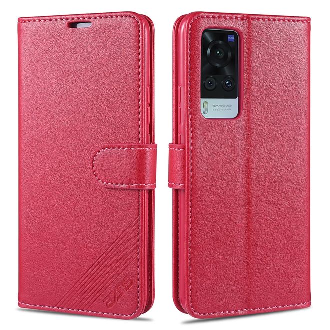 Vivo X60 5G / X60 Pro 5G Handy Hülle - Leder Bookcover - rot