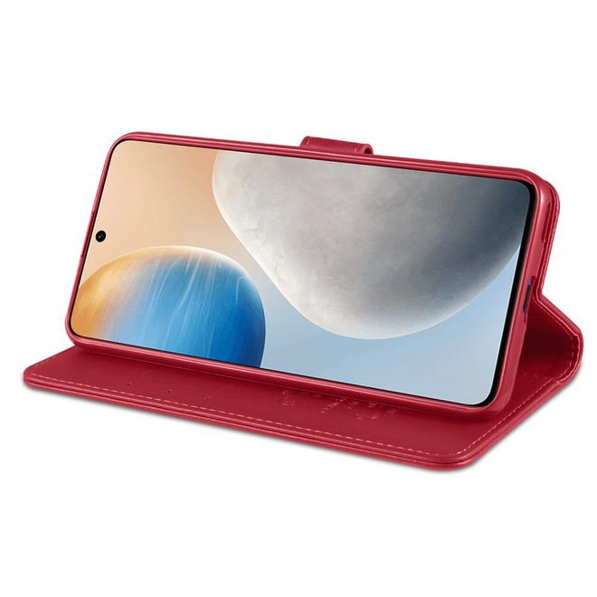Vivo X60 5G / X60 Pro 5G Handy Hülle - Leder Bookcover - rot