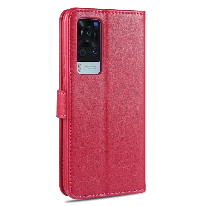 Vivo X60 5G / X60 Pro 5G Handy Hülle - Leder Bookcover - rot