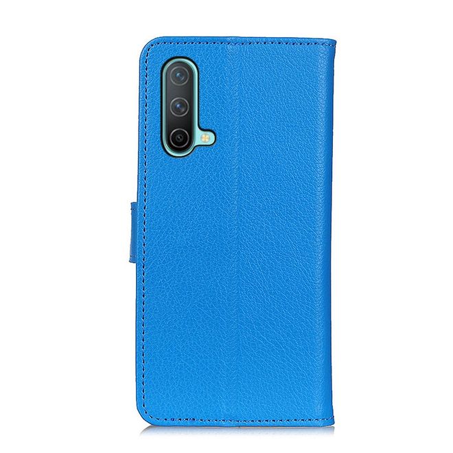 OnePlus Nord CE Handy Hülle - Litchi Leder Bookcover Series - blau