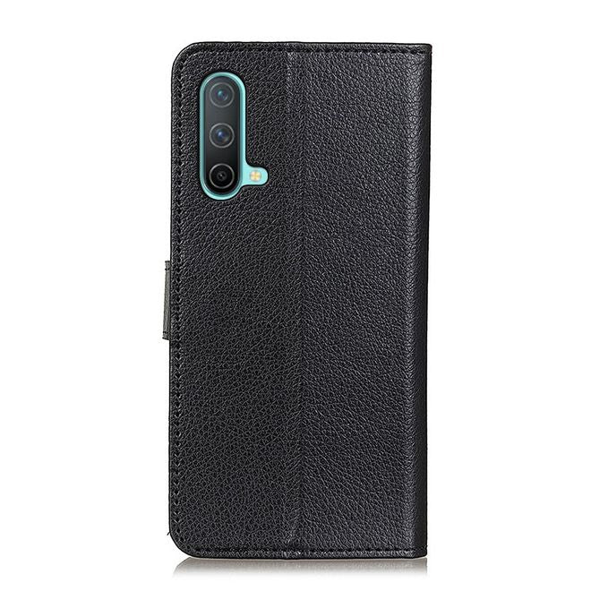 OnePlus Nord CE Handy Hülle - Litchi Leder Bookcover Series - schwarz