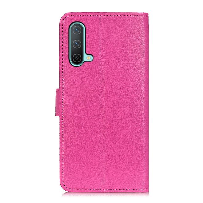 OnePlus Nord CE Handy Hülle - Litchi Leder Bookcover Series - rosa