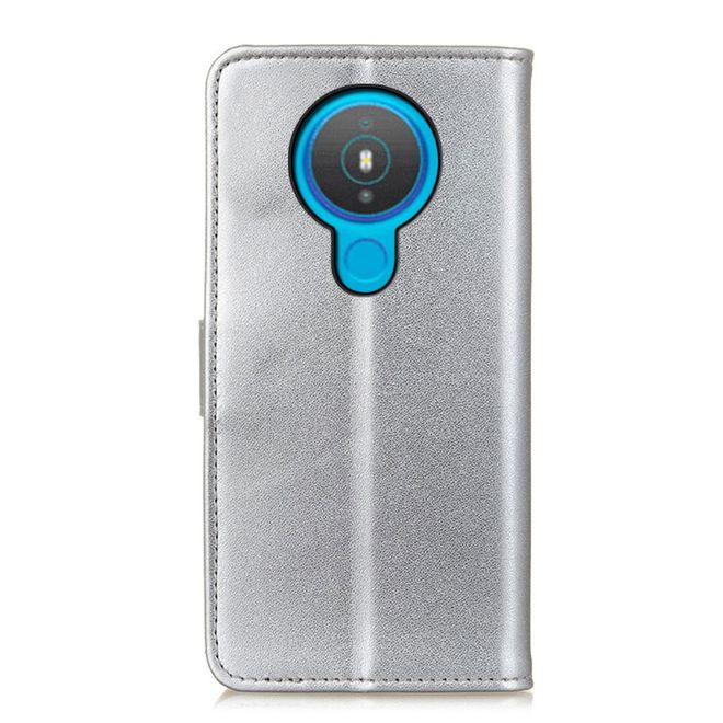 Nokia 1.4 Handy Hülle - Classic II Leder Bookcover Series - silber