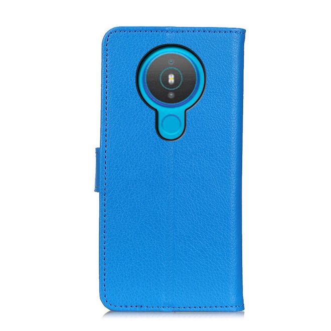 Nokia 1.4 Handy Hülle - Litchi Leder Bookcover Series - blau