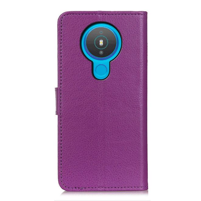 Nokia 1.4 Handy Hülle - Litchi Leder Bookcover Series - purpur