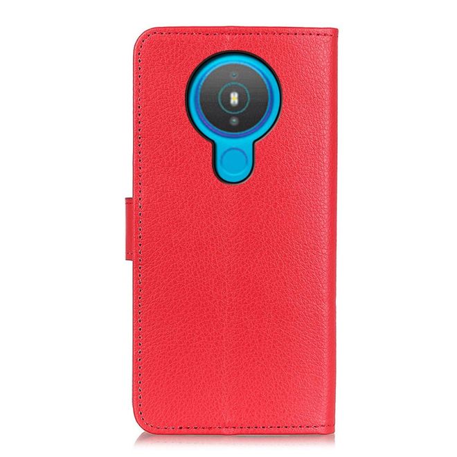Nokia 1.4 Handy Hülle - Litchi Leder Bookcover Series - rot