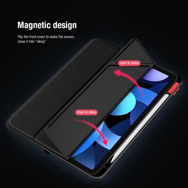 iPad Air (2022) / iPad Air (2020) Hülle - Leder Bookcover - Bevel Series - schwarz