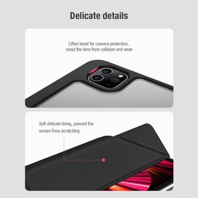 iPad Air (2022) / iPad Air (2020) Hülle - Leder Bookcover - Bevel Series - schwarz