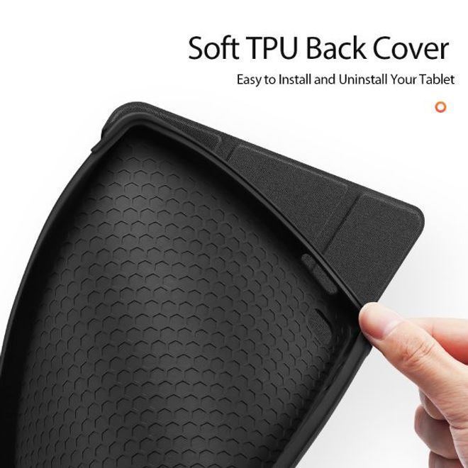 Dux Ducis - Samsung Galaxy Tab A7 Lite 8.7 Hülle - Leder Smart Flip Case - Domo Series - schwarz