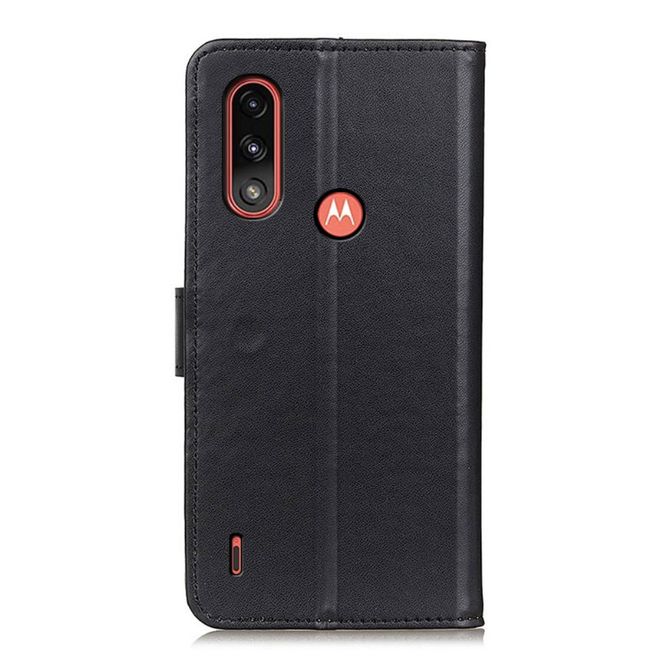 Motorola Moto E7 Power Handy Hülle - Classic II Leder Bookcover Series - schwarz