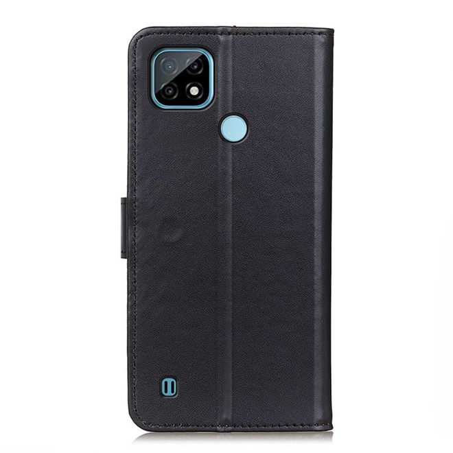 Realme C21 Handy Hülle - Classic II Leder Bookcover Series - schwarz
