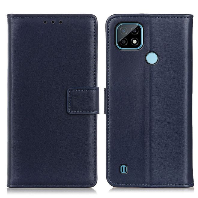 Realme C21 Handy Hülle - Classic II Leder Bookcover Series - blau