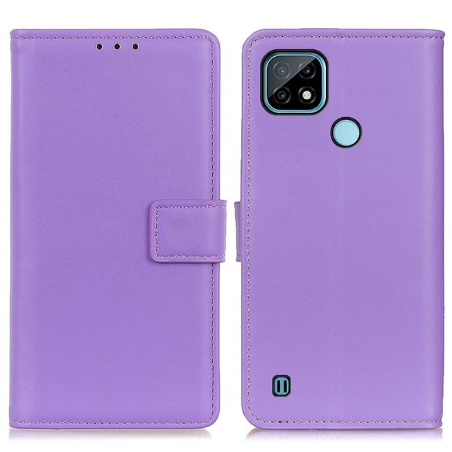 Realme C21 Handy Hülle - Classic II Leder Bookcover Series - purpur