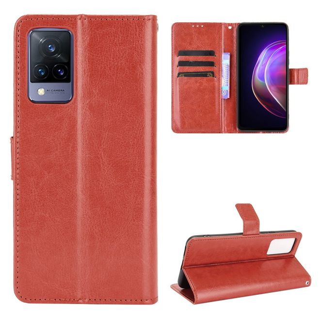 Vivo V21 5G Handyhülle - Crazy Horse III Leder Series Case - braun