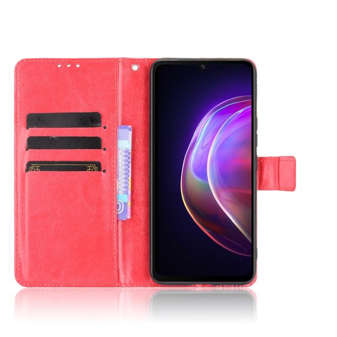 Vivo V21 5G Handyhülle - Crazy Horse III Leder Series Case - rot