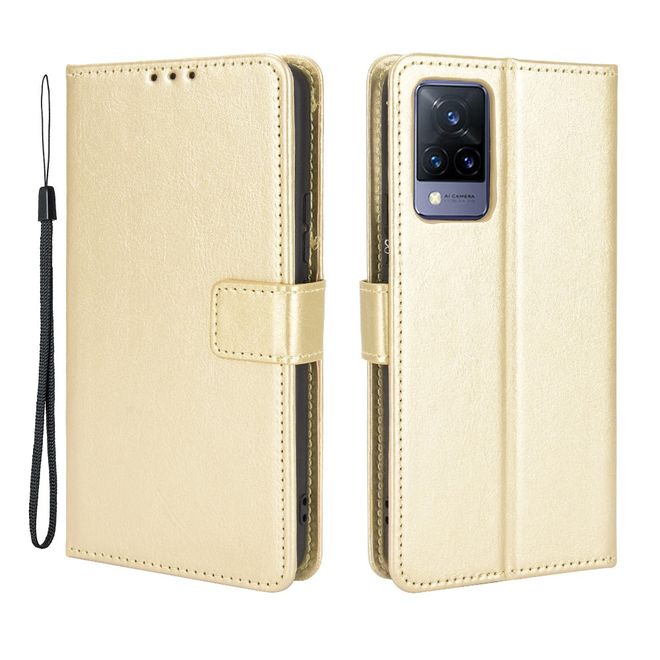 Vivo V21 5G Handyhülle - Crazy Horse III Leder Series Case - gold