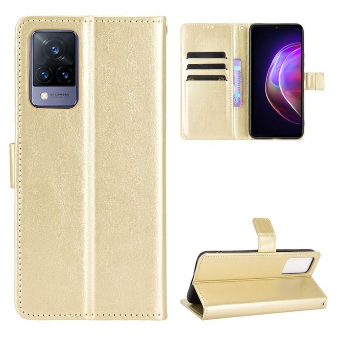 Vivo V21 5G Handyhülle - Crazy Horse III Leder Series Case - gold