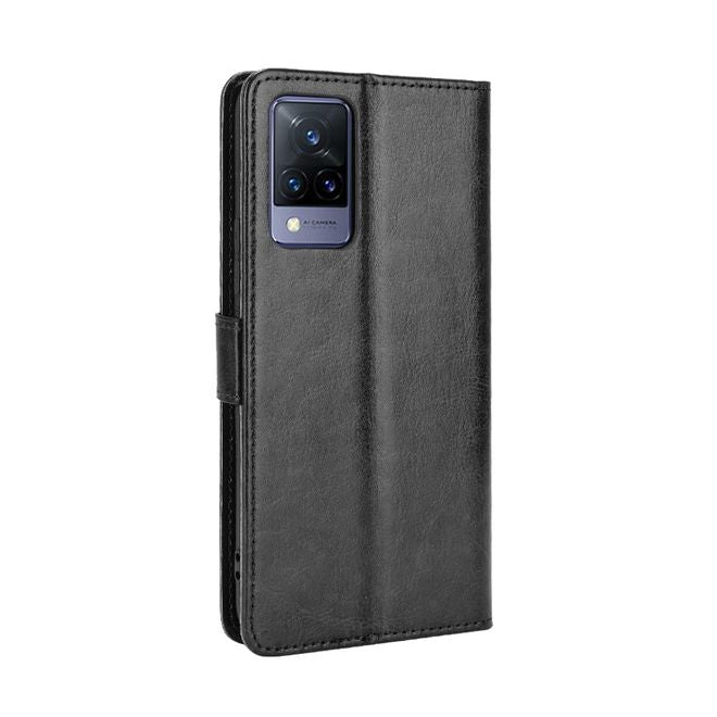 Vivo V21 5G Handyhülle - Crazy Horse III Leder Series Case - schwarz