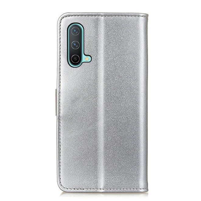 OnePlus Nord CE 5G Handy Hülle - Classic II Leder Bookcover Series - silber