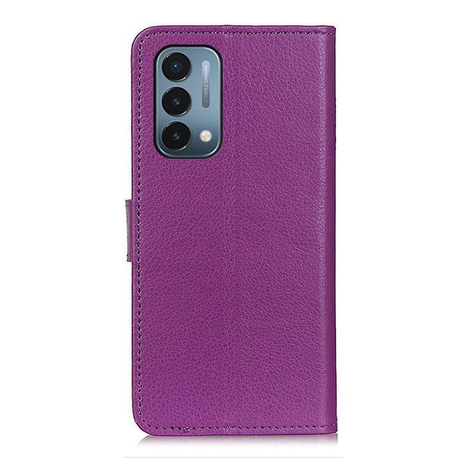 OnePlus Nord N200 5G Handy Hülle - Litchi Leder Bookcover Series - purpur
