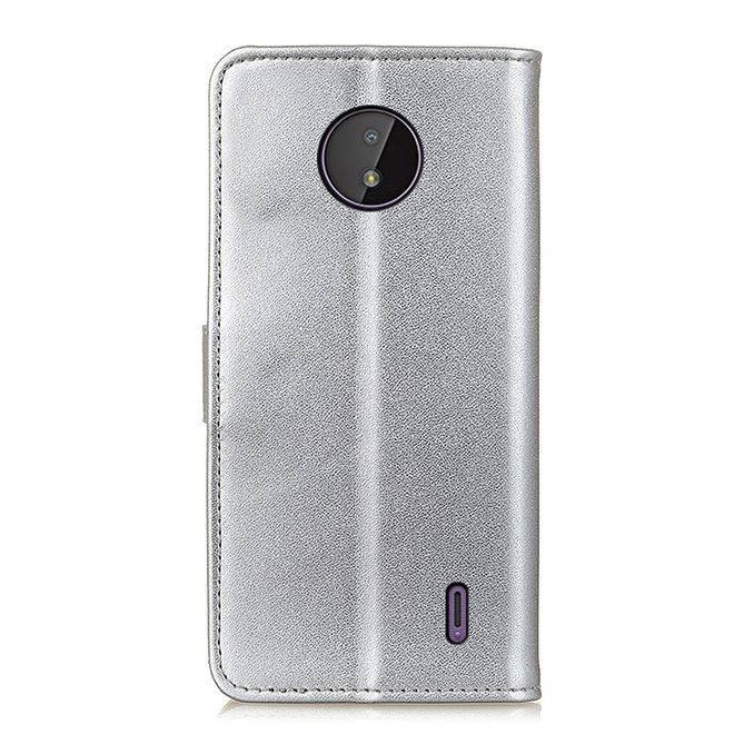 Nokia C10 / C20 Handy Hülle - Classic II Leder Bookcover Series - silber