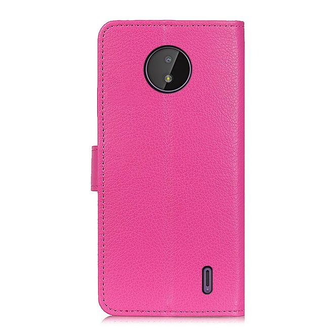 Nokia C10 / C20 Handy Hülle - Litchi Leder Bookcover Series - rosa