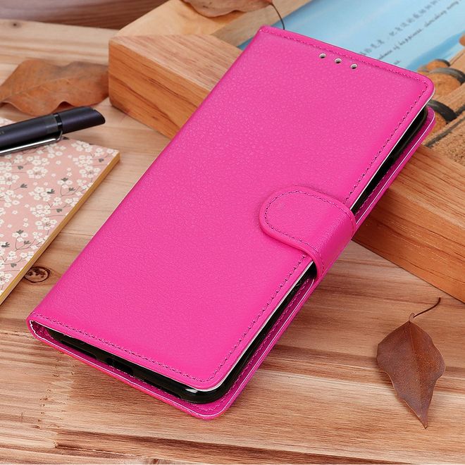 Nokia C10 / C20 Handy Hülle - Litchi Leder Bookcover Series - rosa