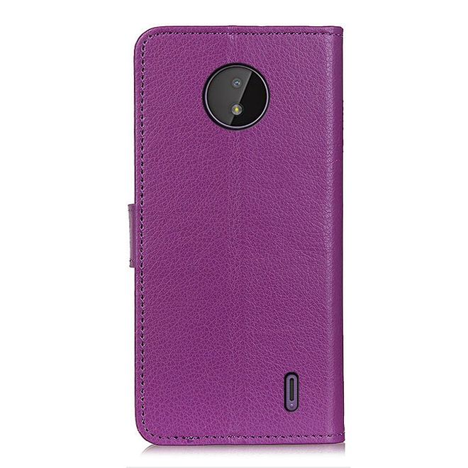 Nokia C10 / C20 Handy Hülle - Litchi Leder Bookcover Series - purpur