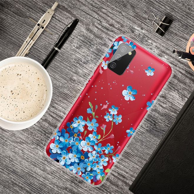 Samsung Galaxy A02s Handyhülle - Softcase Image Plastik Series - blaue Blumen