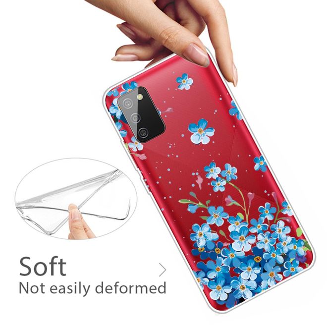 Samsung Galaxy A02s Handyhülle - Softcase Image Plastik Series - blaue Blumen