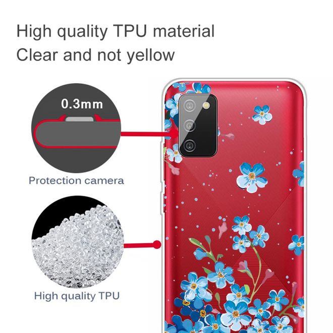 Samsung Galaxy A02s Handyhülle - Softcase Image Plastik Series - blaue Blumen