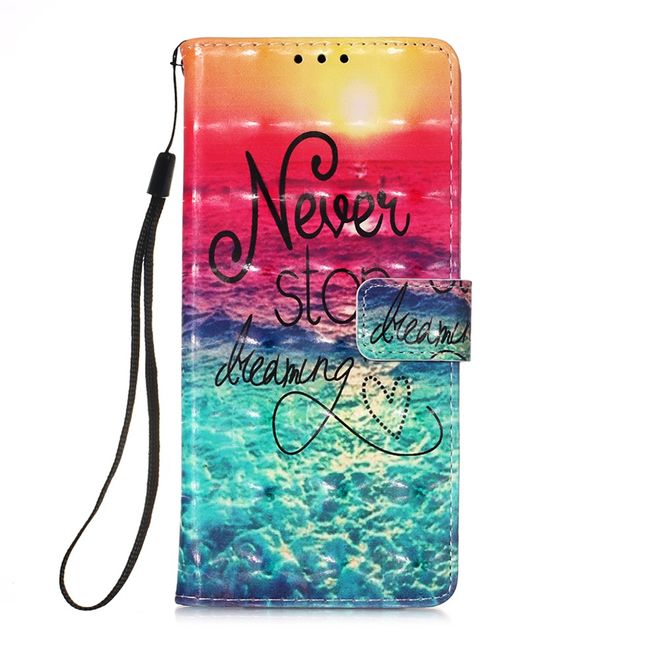 Samsung Galaxy A02s Handy Hülle - Leder Bookcover Image Series - Never Stop Dreaming
