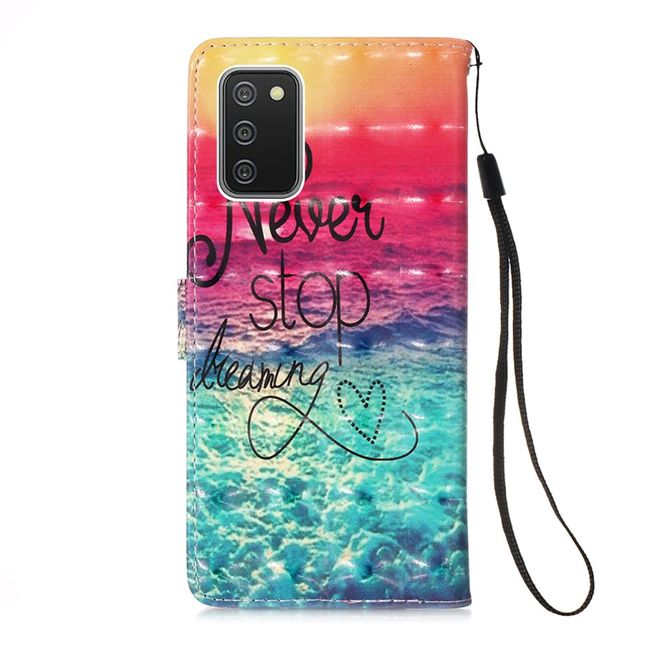 Samsung Galaxy A02s Handy Hülle - Leder Bookcover Image Series - Never Stop Dreaming