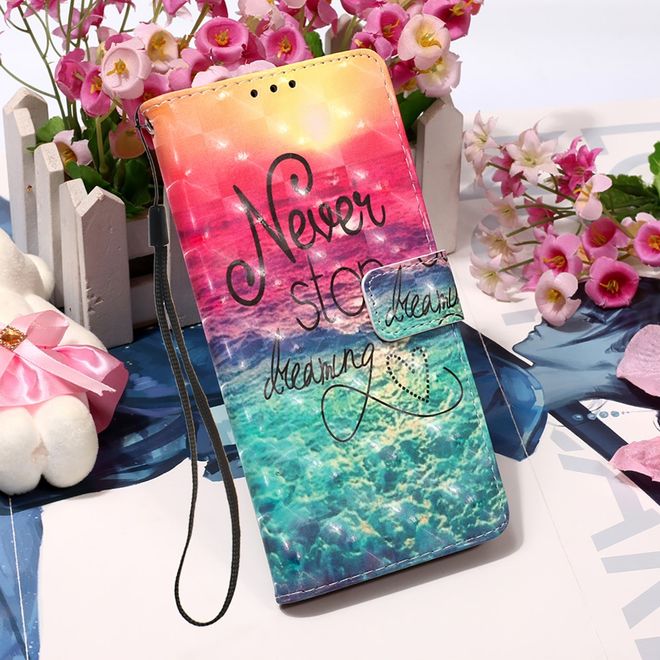 Samsung Galaxy A02s Handy Hülle - Leder Bookcover Image Series - Never Stop Dreaming