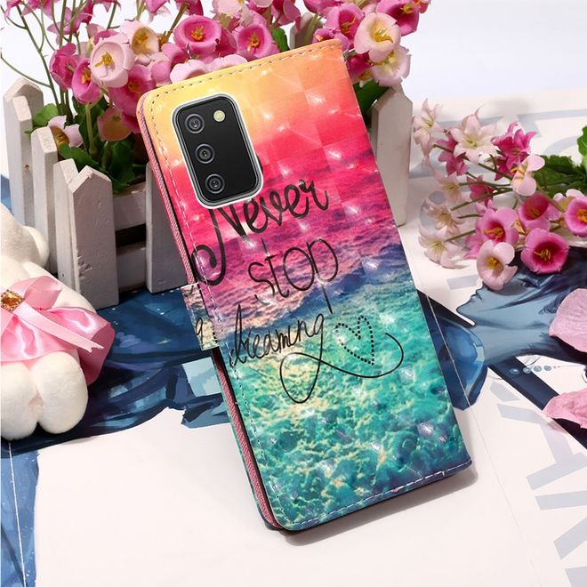 Samsung Galaxy A02s Handy Hülle - Leder Bookcover Image Series - Never Stop Dreaming