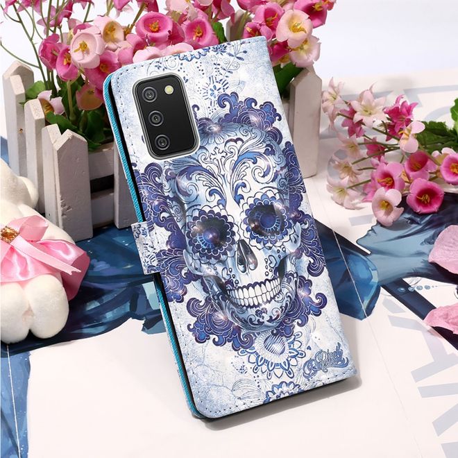 Samsung Galaxy A02s Handy Hülle - Leder Bookcover Image Series - Totenkopf
