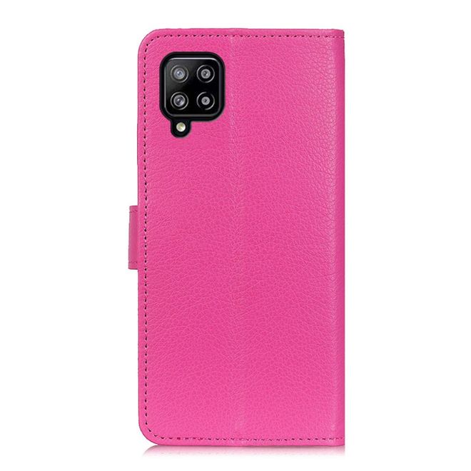 Samsung Galaxy A22 4G Handy Hülle - Litchi Leder Bookcover Series - rosa