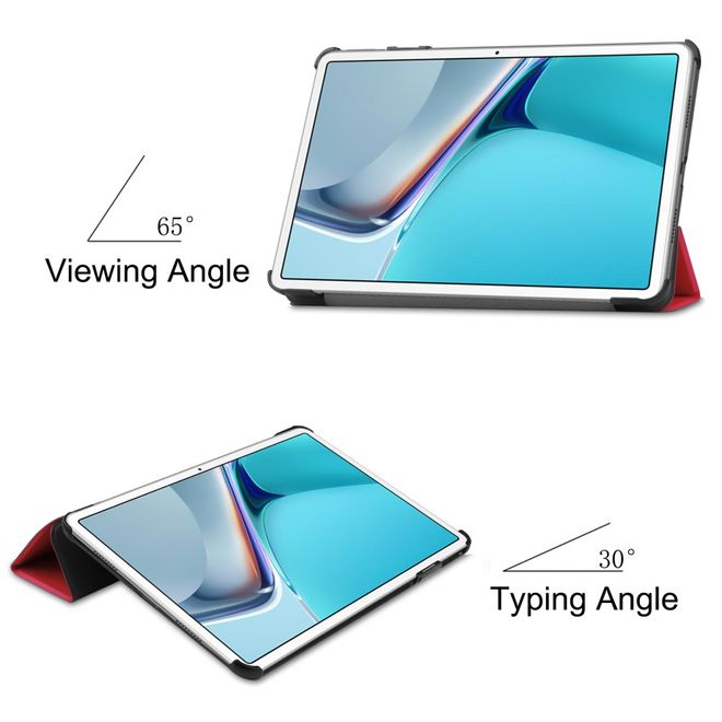 Huawei MatePad 11 (2021) Leder Hülle - dreifach faltbar - rot