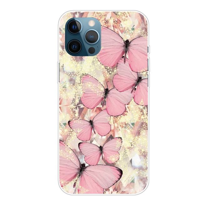 iPhone 13 Pro Max Handyhülle - Softcase Image Plastik Series - pinke Schmetterlinge