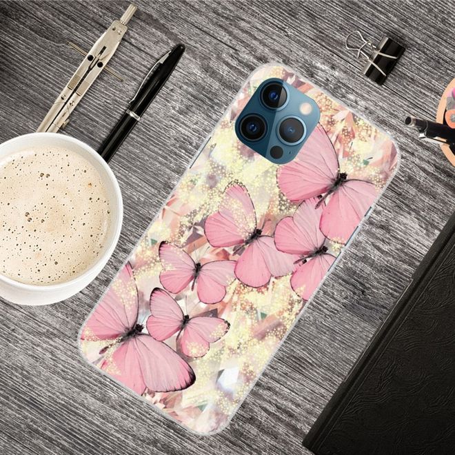 iPhone 13 Pro Max Handyhülle - Softcase Image Plastik Series - pinke Schmetterlinge