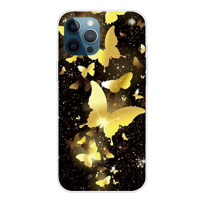 iPhone 13 Pro Max Handyhülle - Softcase Image Plastik Series - goldene Schmetterlinge