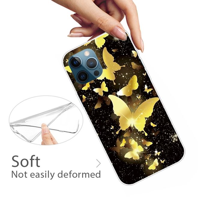 iPhone 13 Pro Max Handyhülle - Softcase Image Plastik Series - goldene Schmetterlinge