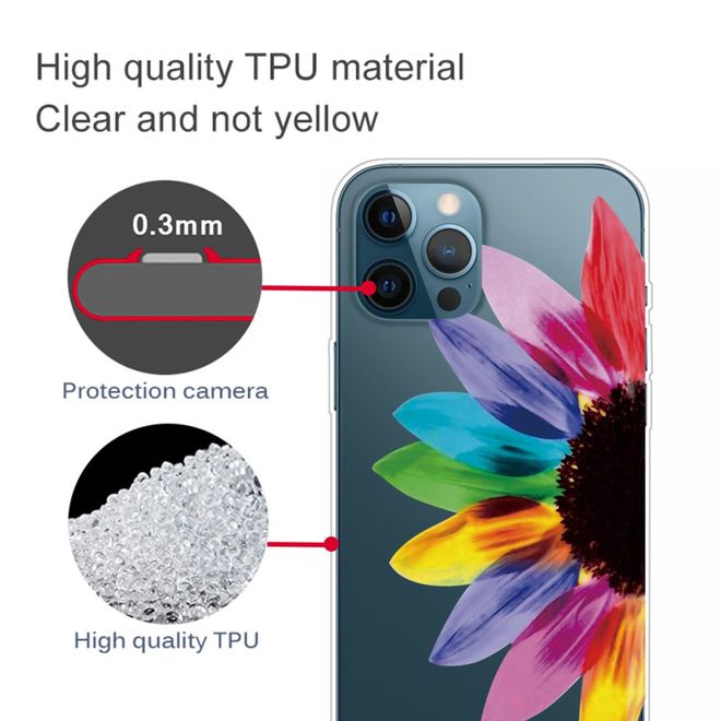 iPhone 13 Pro Max Phone Case - Softcase Image Plastic Series - Coloured Flower
