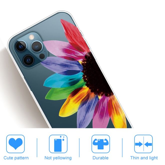 iPhone 13 Pro Max Phone Case - Softcase Image Plastic Series - Coloured Flower