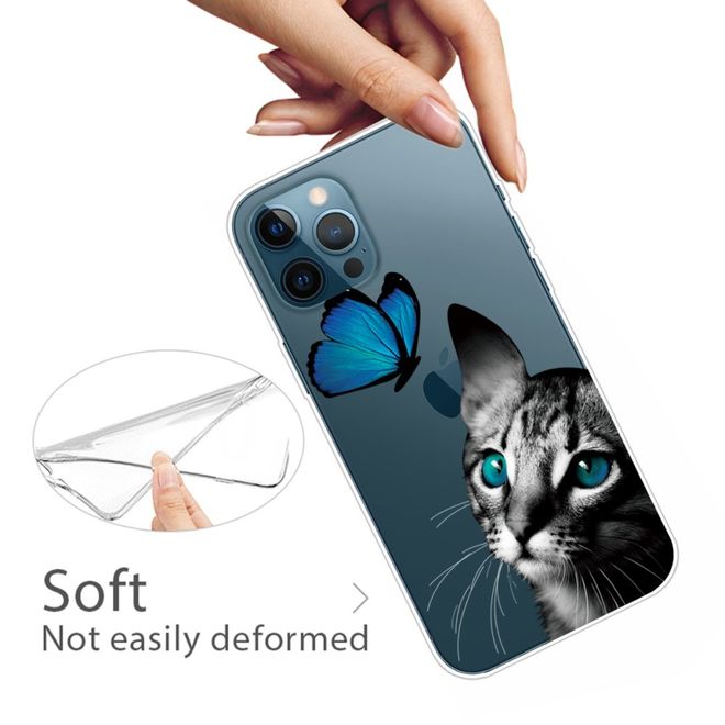 iPhone 13 Pro Phone Case - Softcase Image Plastic Series - Butterfly and Cat