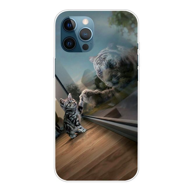 iPhone 13 Pro Phone Case - Softcase Image Plastic Series - Cat and Tiger
