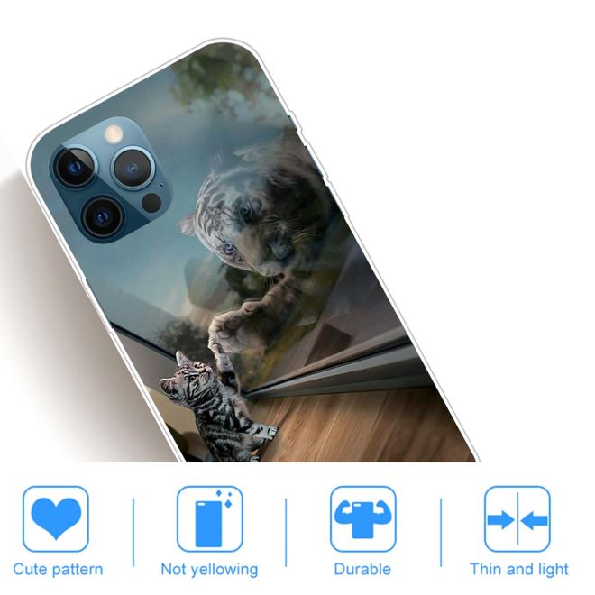 iPhone 13 Pro Phone Case - Softcase Image Plastic Series - Cat and Tiger
