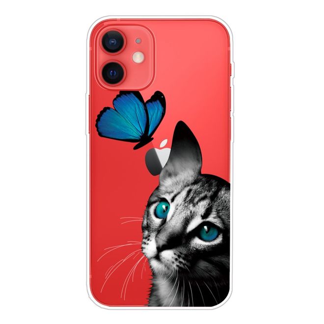iPhone 13 mini phone case - Softcase Image Plastic Series - Butterfly and Cat